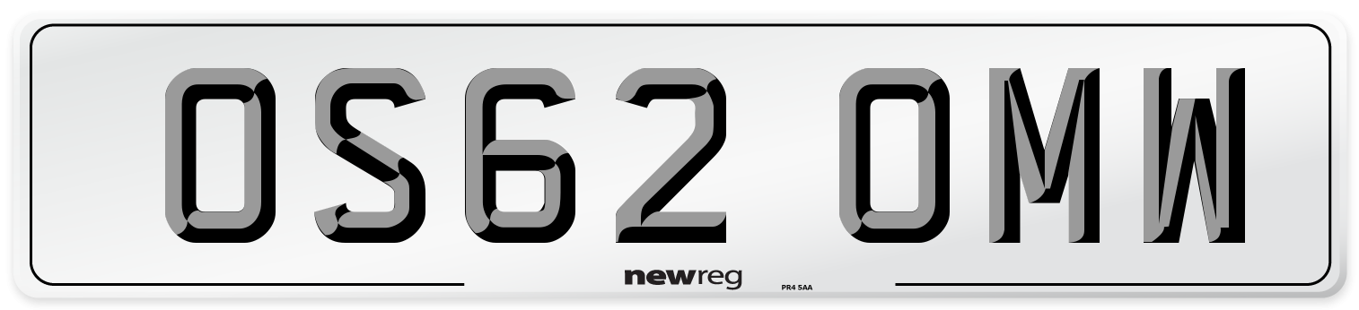 OS62 OMW Number Plate from New Reg